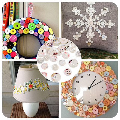 45Pcs 3 Style 4-Holes Shell Buttons BUTT-TA0001-27-1