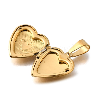 316 Stainless Steel Locket Pendants STAS-C123-02C-G-1