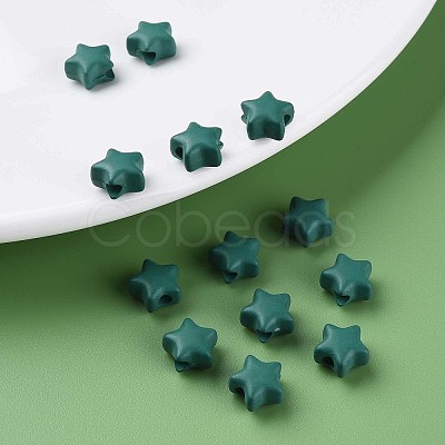 Spray Painted Acrylic Beads X-MACR-S373-45-O05-1