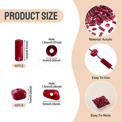 90Pcs 2 Styles Opaque Acrylic Imitation Gemstone Beads OACR-TA0005-14B-1