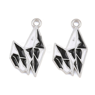 Alloy with Black Enamel Pendants AL-CBA2919-02P-03-1