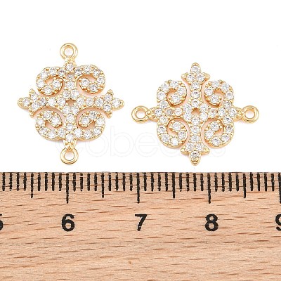 Brass Micro Pave Clear Cubic Zirconia Connector Charms CU-CBA7BFE-03F-G-1