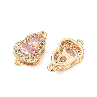 Brass Micro Pave Cubic Zirconia Links Connector Charms KK-K351-77G-05-1