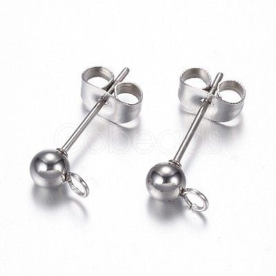 Non-Tarnish 304 Stainless Steel Stud Earring Findings X-STAS-G059-21-1