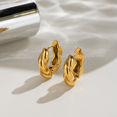 Twist 304 Stainless Steel Hoop Earrings for Women HD0403-1