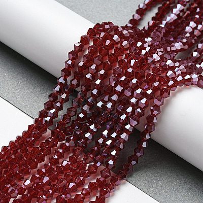Transparent Electroplate Glass Beads Strands EGLA-A039-T4mm-A27-1