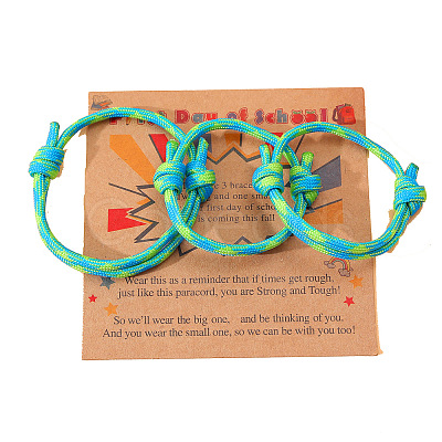 3Pcs 3 Styles Polyester First Day of School Bracelets FS-WG342D8-11-1