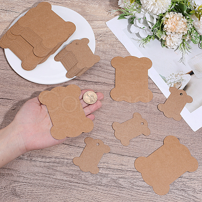 80Pcs 2 Styles Bone Shape Paper Thread Winding Boards SENE-SC0001-05-1