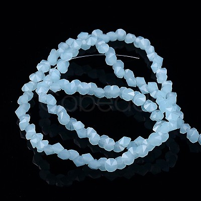 Diamond Shape Imitation Jade Glass Bead Strands EGLA-J059-J03-1