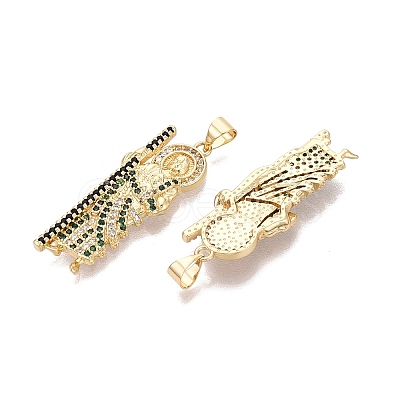 Religion Brass Micro Pave Clear Cubic Zirconia Pendants KK-N287-46H-G-1