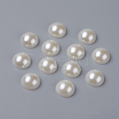 Half Round Domed Imitated Pearl Acrylic Cabochons OACR-H001-9-1
