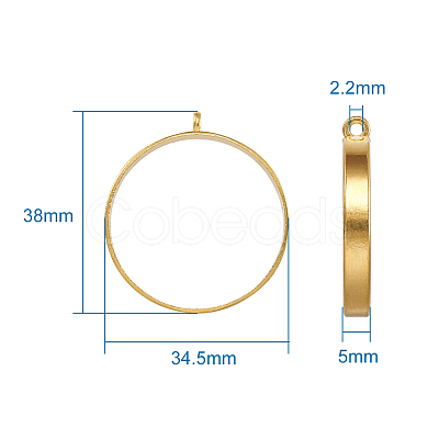 Alloy Open Back Bezel Big Pendants PALLOY-TA0021-01G-1