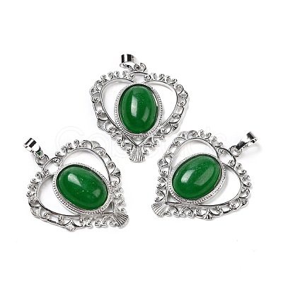 Natural Green Onyx Agate Pendants G-I322-04P-07-1