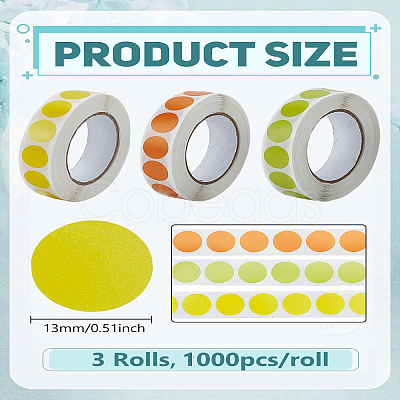 3 Rolls 3 Colors Paper Stickers AJEW-LP0002-84B-1