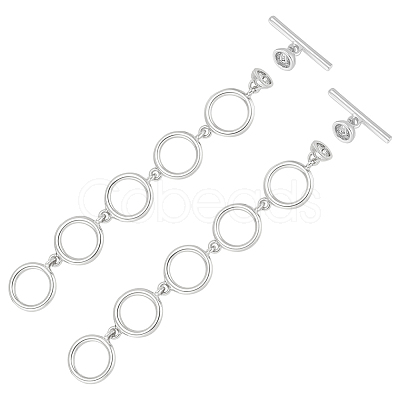 2Pcs Brass Toggle Clasps KK-BC0014-78P-1