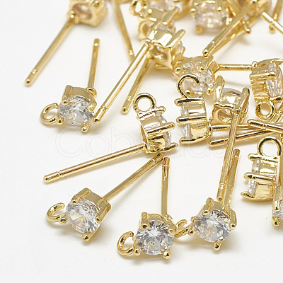 Brass Stud Earring Findings KK-S347-150-1