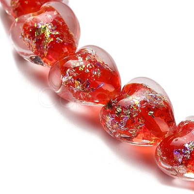 Handmade Dichroic Foil Glass Beads Strands DICH-U001-03G-1