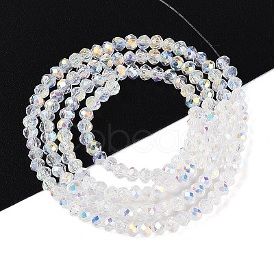 AB Color Plated Transparent Glass Rondelle Beads Strands EGLA-T029-2mm-10A-1