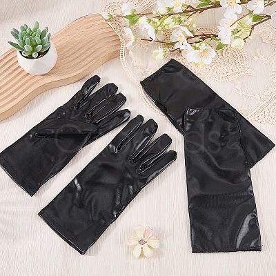2 Pairs 2 Styles PU Leather Gloves AJEW-CL0003-16B-1