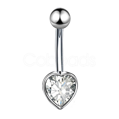 Clear Cubic Zirconia Belly Button Rings WG9960A-12-1