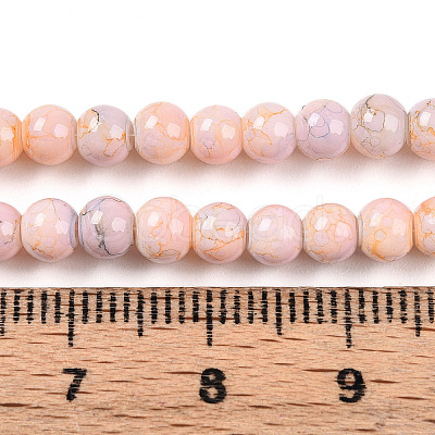 Baking Paint Glass Beads Strands DGLA-N003-4mm-C01-1