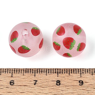 Transparent Frosted Acrylic Beads FACR-T008-03C-1