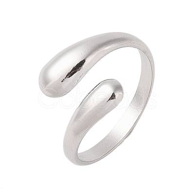 Non-Tarnish 304 Stainless Steel Open Cuff Ring for Women STAS-S125-12P-1