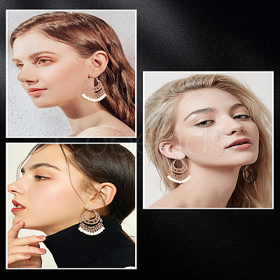 2 Pairs Alloy Fan Chandelier Earrings for Women EJEW-LP0001-50-1