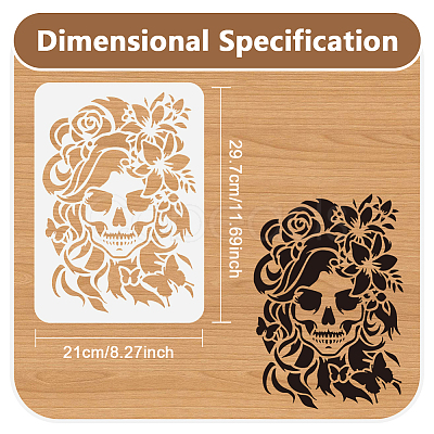 PET Hollow Out Drawing Painting Stencils DIY-WH0673-036-1