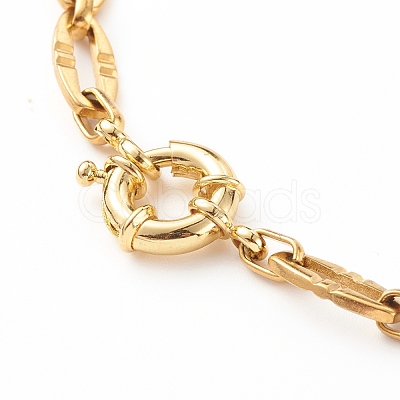 304 Stainless Steel Oval Link Chain Necklaces NJEW-JN03417-01-1