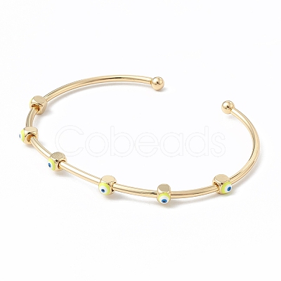 Brass Cuff Bangles BJEW-A134-02G-M-1