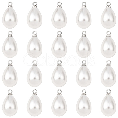 20Pcs ABS Plastic Imitation Pearl Pendants FIND-YW0009-34-1