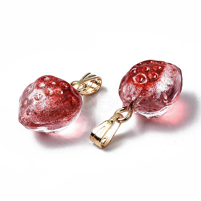 Two Tone Transparent Spray Painted Glass Pendants GLAA-N035-014-G04-1