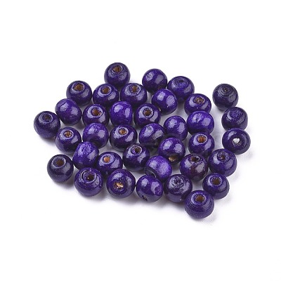 Dyed Natural Wood Beads WOOD-Q006-8mm-12-LF-1