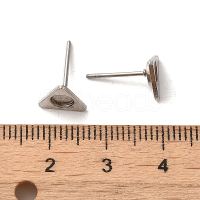 Non-Tarnish Triangle 304 Stainless Steel Studs Earrings STAS-H193-01P-1