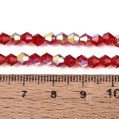 AB Color Plated Transparent Glass Beads Strands GLAA-G127-01-02C-1