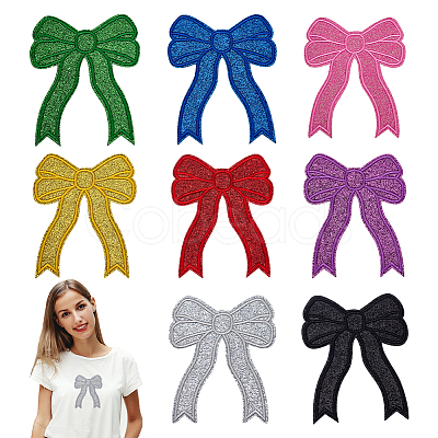 8Pcs Polyester Iron on/Sew On Patches DIY-PH0030-95-1
