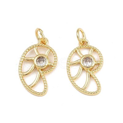 Brass Micro Pave Cubic Zirconia Pendants KK-A269-02A-G-1