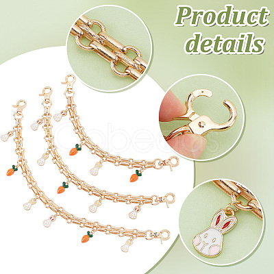 Alloy Enamel Pendant Purse Chains AJEW-AB00098-1