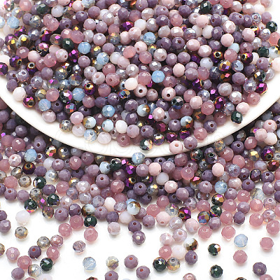 Electroplate Glass Beads GLAA-D020-01H-1