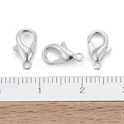 Platinum Plated Zinc Alloy Lobster Claw Clasps X-E103-P-NF-1