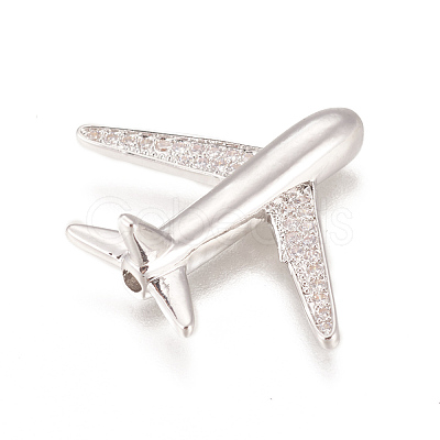 Brass Micro Pave Cubic Zirconia Airliner Beads LS-ZIRC-L078-005P-NR-1