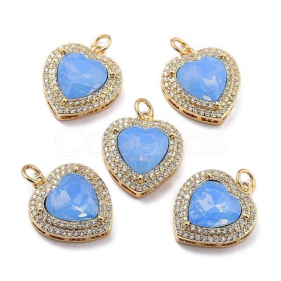 Eco-Friendly Brass Micro Pave Cubic Zirconia Pendants ZIRC-H122-03G-04-1