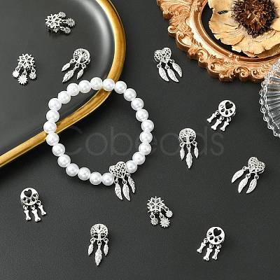 12Pcs 4 Styles Alloy European Beads FIND-CJ0005-01-1