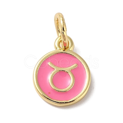 Real 18K Gold Plated Brass Enamel Charms KK-L216-001G-D04-1