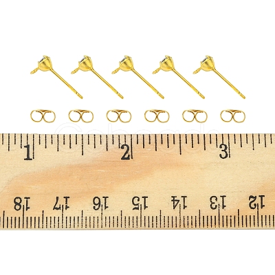 30Pcs Brass Stud Earring Findings KK-FS0001-13-1