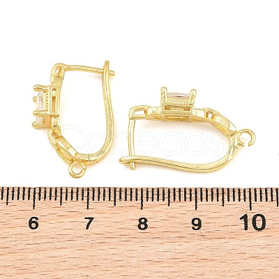 Brass Micro Pave Cubic Zirconia Hoop Earring Findings CU-CBAB5B4-07G-1