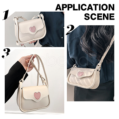 DIY Imitation Leather Heart Pattern Women's Crossbody Bag Kits DIY-WH0449-12-1