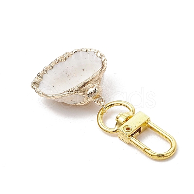 Electroplate Shell Pendant Decorations HJEW-JM03070-1