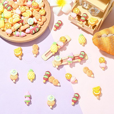 70Pcs 7 Styles Fruit Opaque Resin Cabochons CRES-CJ0001-84-1